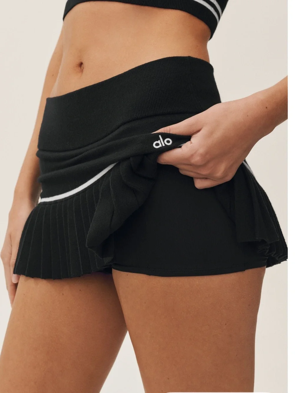 Alo Cotton Cashmere High Waist My Serve Tennis Skirt